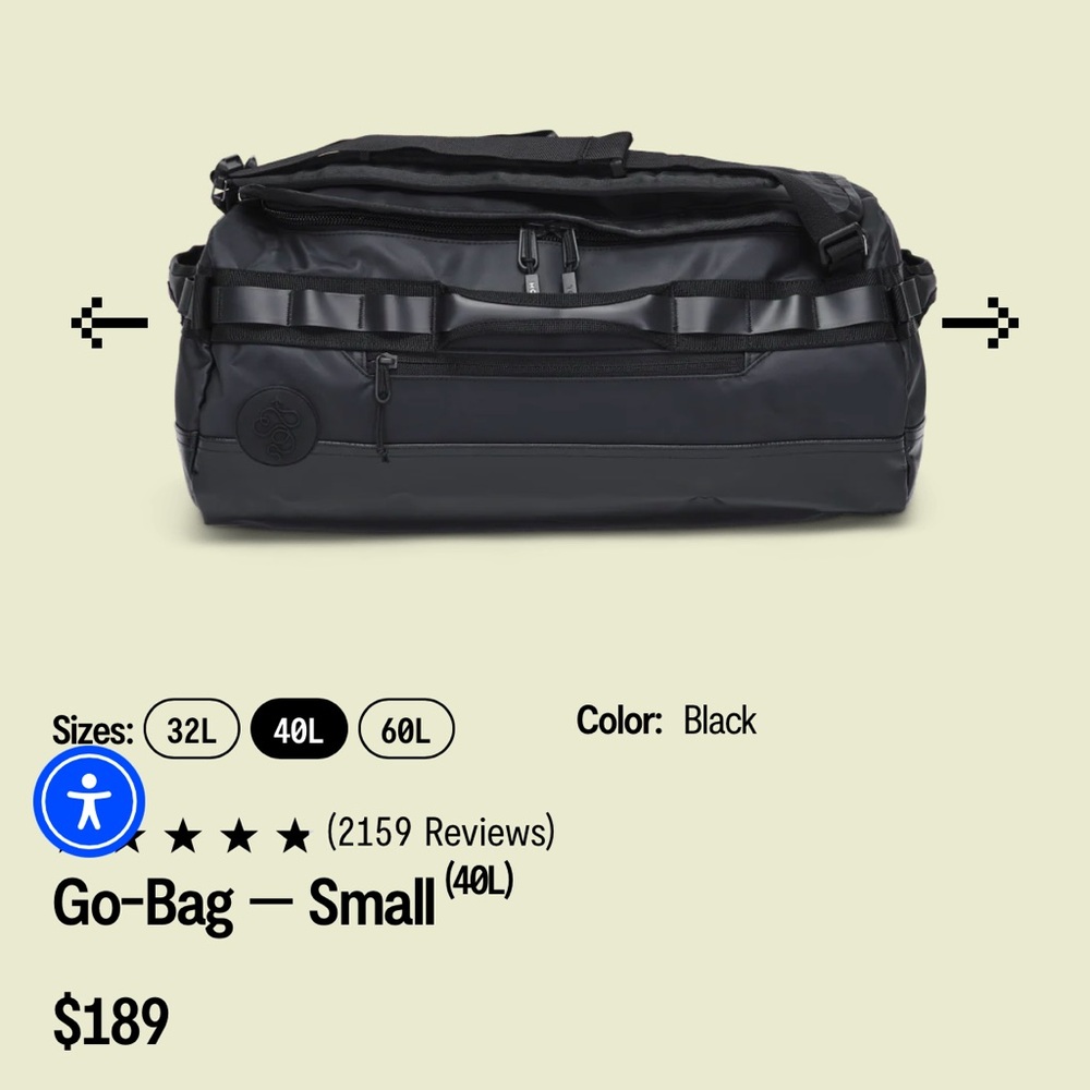 Baboon to the Moon 40L ago Bag Small Luggage Backpack Suitcase in Black used